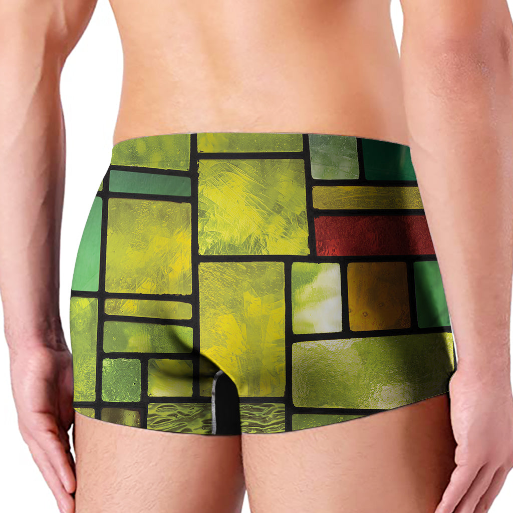 Square Stained Glass Mosaic Print Men's Boxer Briefs