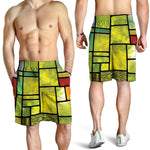 Square Stained Glass Mosaic Print Men's Shorts