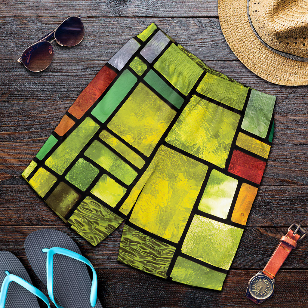 Square Stained Glass Mosaic Print Men's Shorts