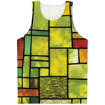 Square Stained Glass Mosaic Print Men's Tank Top