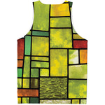 Square Stained Glass Mosaic Print Men's Tank Top