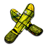 Square Stained Glass Mosaic Print Muay Thai Shin Guard