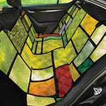 Square Stained Glass Mosaic Print Pet Car Back Seat Cover