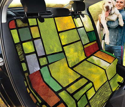 Square Stained Glass Mosaic Print Pet Car Back Seat Cover