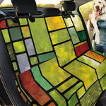 Square Stained Glass Mosaic Print Pet Car Back Seat Cover