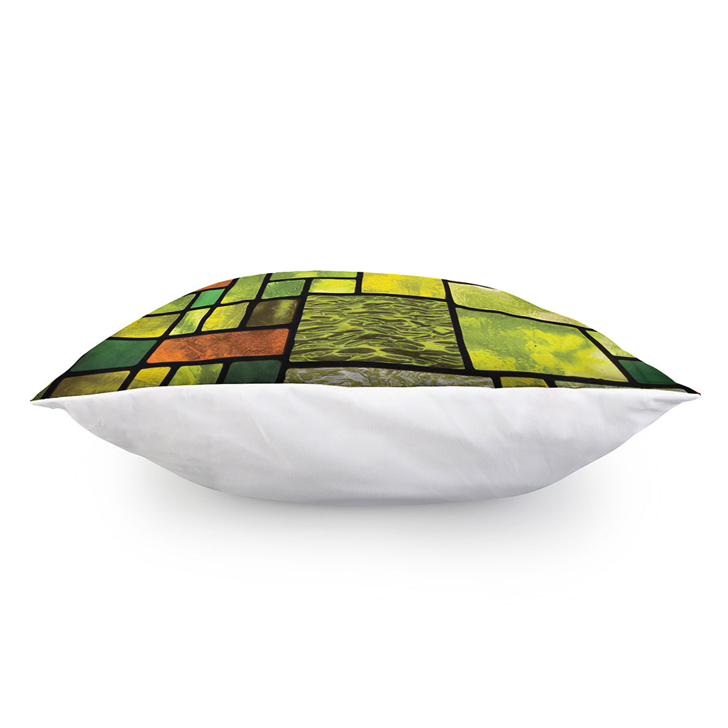 Square Stained Glass Mosaic Print Pillow Cover