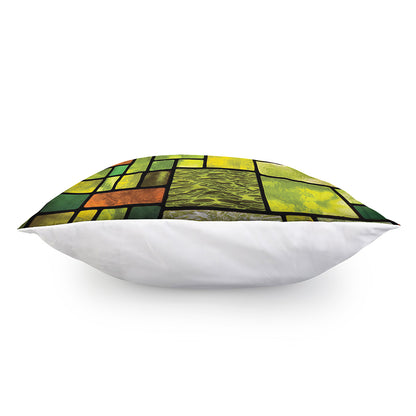 Square Stained Glass Mosaic Print Pillow Cover