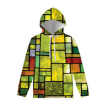 Square Stained Glass Mosaic Print Pullover Hoodie