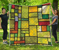Square Stained Glass Mosaic Print Quilt