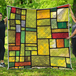 Square Stained Glass Mosaic Print Quilt