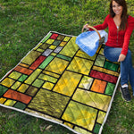 Square Stained Glass Mosaic Print Quilt