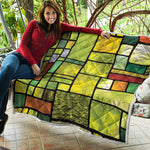 Square Stained Glass Mosaic Print Quilt