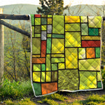 Square Stained Glass Mosaic Print Quilt