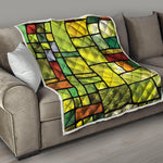 Square Stained Glass Mosaic Print Quilt