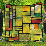 Square Stained Glass Mosaic Print Quilt
