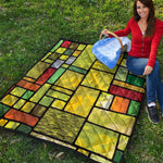 Square Stained Glass Mosaic Print Quilt
