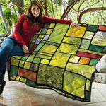 Square Stained Glass Mosaic Print Quilt