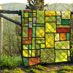 Square Stained Glass Mosaic Print Quilt