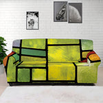 Square Stained Glass Mosaic Print Sofa Cover