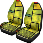 Square Stained Glass Mosaic Print Universal Fit Car Seat Covers