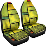 Square Stained Glass Mosaic Print Universal Fit Car Seat Covers