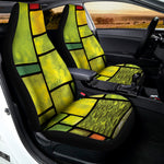 Square Stained Glass Mosaic Print Universal Fit Car Seat Covers