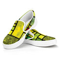 Square Stained Glass Mosaic Print White Slip On Sneakers