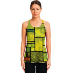 Square Stained Glass Mosaic Print Women's Racerback Tank Top