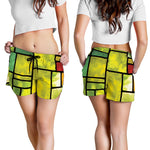Square Stained Glass Mosaic Print Women's Shorts