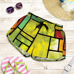 Square Stained Glass Mosaic Print Women's Shorts
