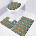 Squirrel Knitted Pattern Print 3 Piece Bath Mat Set