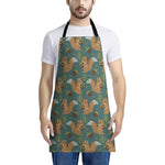 Squirrel Knitted Pattern Print Apron