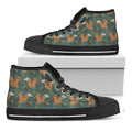 Squirrel Knitted Pattern Print Black High Top Sneakers