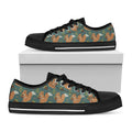 Squirrel Knitted Pattern Print Black Low Top Sneakers