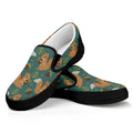 Squirrel Knitted Pattern Print Black Slip On Sneakers