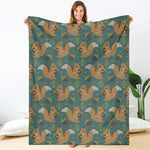 Squirrel Knitted Pattern Print Blanket