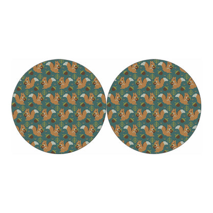 Squirrel Knitted Pattern Print Car Coasters
