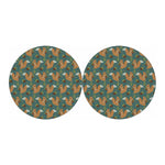 Squirrel Knitted Pattern Print Car Coasters