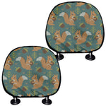 Squirrel Knitted Pattern Print Car Headrest Covers