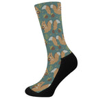 Squirrel Knitted Pattern Print Crew Socks