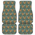 Squirrel Knitted Pattern Print Front and Back Car Floor Mats