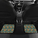 Squirrel Knitted Pattern Print Front and Back Car Floor Mats