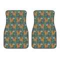 Squirrel Knitted Pattern Print Front Car Floor Mats