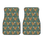Squirrel Knitted Pattern Print Front Car Floor Mats