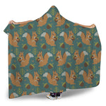 Squirrel Knitted Pattern Print Hooded Blanket