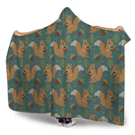 Squirrel Knitted Pattern Print Hooded Blanket
