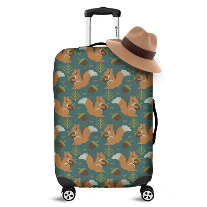 Squirrel Knitted Pattern Print Luggage Cover