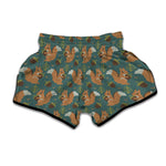 Squirrel Knitted Pattern Print Muay Thai Boxing Shorts