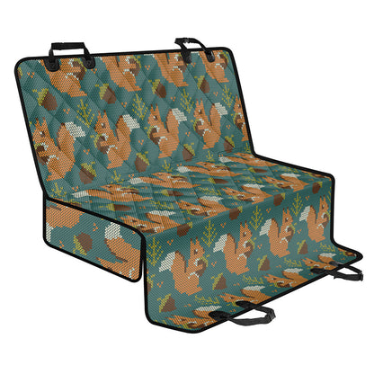 Squirrel Knitted Pattern Print Pet Car Back Seat Cover