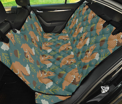 Squirrel Knitted Pattern Print Pet Car Back Seat Cover